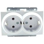 Механизм 2-ой розетки MONO ELECTRIC L/D, с заземлением, слоновая Кость 500-000104-120 (артикул 16457798) – фото 1
