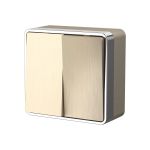 Выключатель WERKEL W5020010 двухклавишный Gallant шампань рифленый a051044 (артикул 15958299) – фото 1