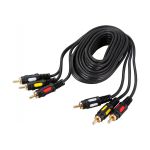 Шнур REXANT 3 RCA - 3 RCA, длина 5 метров, черный 17-0215 (артикул 16197238) – фото 1