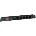 Блок розеток ExeGate ServerPro PDU-19H607 Al-6S-C14-SW-SPD1 19 1U алюминий 6Schuko С14 SPD1280832 (артикул 19005270) – фото 1