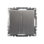 2-клавишный выключатель STEKKER с индикатором (механизм), GLS10-7102-03, 250В, 10А, серия Катрин, 39579 (артикул 21230014) – фото 1