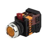 Кнопка ЭРА ABLFS22, желтый d22мм неон, 240В 1з1р 10/400/3200 Б0045655 (артикул 16452836) – фото 1