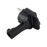 Угловая плоская вилка за шкаф с/з, 16А, черная, FLAT PLUG Electraline 55045 (артикул 15480190) – фото 1
