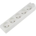 Колодка Uniel K-CP5-10 WHITE для удлинителя 5 гнезд, без заземления, 10А, 2200Вт UL-00003325 (артикул 15932166) – фото 1