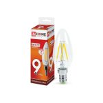Светодиодная лампа IN HOME LED-СВЕЧА-deco 9Вт 230В Е14 6500К 810Лм прозрачная 4690612030197 (артикул 18526747) – фото 1