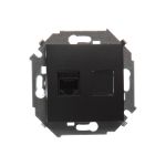 Компьютерная розетка Simon RJ45 кат.5e AMP, графит 1591551-038 (артикул 16102639) – фото 1