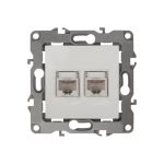 Информационная двойная розетка ЭРА 12-3108-01 2XRJ45, IP20, 12, белый Б0014729 (артикул 15981515) – фото 1