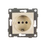 Розетка GUSI ELECTRIC Ugra МЕХ 1-ой с/з с з/ш, СУ, 16А, 250В, бежевый С11Р4-003 (артикул 16032925) – фото 1
