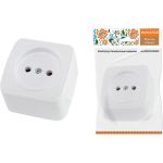 Розетка TDM 2П открытой установки IP20 10А, белая ""Дача"" Народная SQ1824-0007 (артикул 18170119) – фото 1