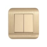 Выключатель LUXAR Deco с/у 2 клавиши, шампань с рифленой рамкой, 250В 10А 4606400620242 (артикул 16139606) – фото 1