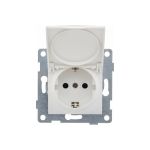 Розетка GUSI ELECTRIC Ugra МЕХ 1-ой с/з с з/ш и крышкой, СУ, 16А, 250В, белый С11Р91-001 (артикул 16032915) – фото 1