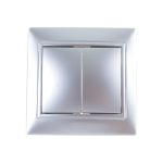 Выключатель Smartbuy 2-клавишный 10А серебро, Венера SBE-01s-10-SW2-0-c (артикул 16052203) – фото 1
