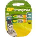 Аккумулятор NiMH, 650мАч, 2шт GP 65AAAHC-BC2/65AAAHC-2DECRC2/65AAAHC-BL2/65AAAHC-UC2 (артикул 15497464) – фото 1