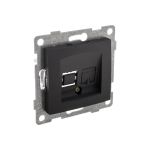 Механизм телефонной розетки GUSI ELECTRIC Bravo RJ12, одинарной, СУ, графит С10Т1-010 (артикул 16032724) – фото 1