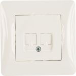 Компьютерная розетка GUSI ELECTRIC Ugra RJ45, двойная, СУ, белый С11К2-001-СБ (артикул 16032608) – фото 1