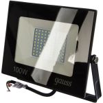 Светодиодный прожектор LED 100W IP65 6500К черный Gauss 613100100 (артикул 15629272) – фото 1