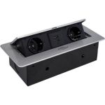Горизонтальная выдвижная Розетка ROCKETSOCKET 2EU+2USB Серая OvalC AM-G2EU-2U-15 (артикул 20199520) – фото 1