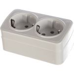 Накладная двухместная розетка STEKKER с заземл АВS 250В 16А IP20 серия Basic PST16-502-20 39034 (артикул 16177037) – фото 1