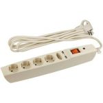 Сетевой фильтр 2м, с/з, слоновая кость SFU-5es-2m-I ЭРА C0043328 (артикул 15406366) – фото 1
