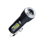 Ручной аккумуляторный фонарь КОСМОС 1Вт LED+2Вт COB, коллиматорная линза, Li-ion 18650 1000mAh, ABS-пластик, USB шнур KOS114Lit (артикул 23399745) – фото 1