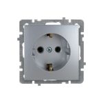 Механизм розетки NILSON 1СП з/к серебро Touran/Alegra metallic 24130417 (артикул 16352242) – фото 1