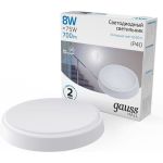 Светильник Gauss ЖКХ HALL круг 8W 700lm 6500K 200-240V IP40 D135х32мм белый LED 1/40 193411308 (артикул 16761493) – фото 1