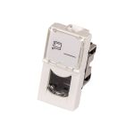 Вставка LANMASTER Mosaic 22.5x45 RJ-45 UTP кат5e со шторкой окном маркировки белая LAN-SIP-22U5E-WH (артикул 16102069) – фото 1