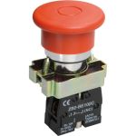 Кнопка управления IEK LAY5-BT42, Грибок, аварийная с фиксацией BBG80-BT-K04 (артикул 16302223) – фото 1