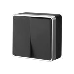Выключатель WERKEL W5020035 двухклавишный Gallant черныйхром a050972 (артикул 15958305) – фото 1
