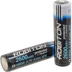 Аккумулятор ROBITON 2.6/Li18650 с защитой bulk 12383 (артикул 15949024) – фото 1