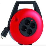 Удлинитель на катушке HEDI H05VV-F 15 метров 4 розетки IP20 3Х1,5 красный KBR15T (артикул 16390020) – фото 1