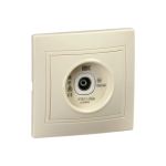 Розетка IEK KVARTA телевиз. проход. РТВ11-ККм крем. KV-A10-P-K33 (артикул 21351622) – фото 1