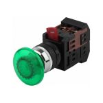 Кнопка ЭРА AEА-22, Грибок, зеленый, d22мм, 1з+1р, 10/400/3200 Б0045634 (артикул 16452899) – фото 1