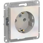 Механизм розетки Schneider Electric 1-м СП ATLAS DESIGN с заземлением 16А жемчуг ATN000443 (артикул 15873878) – фото 1