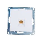 1-местный механизм телефонной розетки Schneider Electric скрытой проводки AtlasDesign RJ11 белый ATN000181 (артикул 18124855) – фото 1