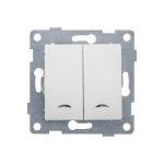 Выключатель GUSI ELECTRIC Ugra 2 клавиши, индикация, СУ, 10А, 250В, белый С11В28-001 (артикул 16032934) – фото 1