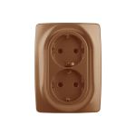 Розетка ЭРА 12210614 2x2PE Schuko,16A-250В, IP20, Эра12, медь Б0031236 (артикул 16109831) – фото 1