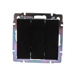 Выключатель WERKEL W1130008 трехклавишный черный матовый a051596 (артикул 15777349) – фото 1