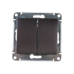 2-клавишный механизм выключателя Schneider Electric скрытой проводки Glossa 10А IP20 5 10AX графит GSL001351 (артикул 18124159) – фото 1