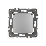 Розетка со штор. с крышкой ЭРА Elegance 2P+E Schuko, 16A-250В, IP20, алюминий 14-2103-03 Б0034280 (артикул 15904048) – фото 1