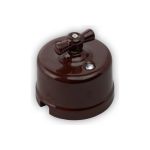 Двухклавишный выключатель Retrika, ретро цвет коричневый R-SW-22 (артикул 16100233) – фото 1