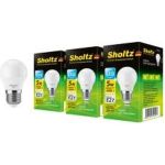 Комплект из 3 светодиодных ламп Sholtz шар 5Вт E27 4200К G45 220-240В пластик LEB3024T (артикул 16293244) – фото 1