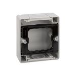 Основание под 1-местную рамку Simon, IP55, открытый монтаж, 75х84х33мм, S44 Aqua, серый 4400751-035 (артикул 16460768) – фото 1