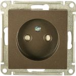 Механизм розетки Schneider Electric 1-м СП ATLAS DESIGN без заземления, защитные шторки, 16А, мокко 1240374 (артикул 15846234) – фото 1