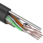 Кабель REXANT витая пара, UTP 4PR 24AWG, CAT5e, наружный, OUTDOOR, + ТРОС*1, бухта 305м 01-0046 (артикул 16124870) – фото 1