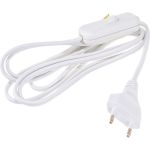 Шнур с выключателем IEK УШ-1КВ, 2м, ПВС 2x0,75, 6А, ИЭК WUP20-02-K01 (артикул 15165703) – фото 1
