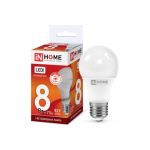 Светодиодная лампа IN HOME LED-A60-VC 8Вт, 230В, Е27, 6500К, 720Лм 4690612024042 (артикул 16403852) – фото 1