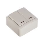 Двойной выключатель с подсветкой Lezard VIOLA белый 751-0200-112 (артикул 16193264) – фото 1