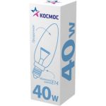 Прозрачная лампа накаливания КОСМОС СВ ПР 40Вт E14 LKsmSCnCL40E14v2 (артикул 15429117) – фото 1