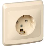Розетка Schneider Electric 1-м СП Этюд 16А с заземлением, кремовая PC16-003K (артикул 15873854) – фото 1